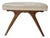 Ottoman in Light Wood with Eco-Leather Upholstery, 1950s For Sale