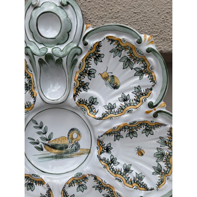 French Faience Oyster Swan Plate Saint Clement, Circa 1890 For Sale - Image 4 of 6