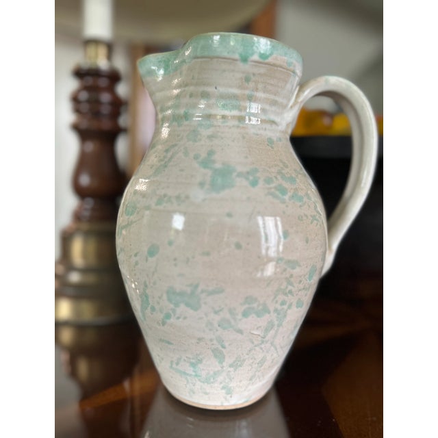Rustic 1990s Pitcher Teaque’s Frogtown Pottery of North Carolina, Signed For Sale - Image 3 of 12
