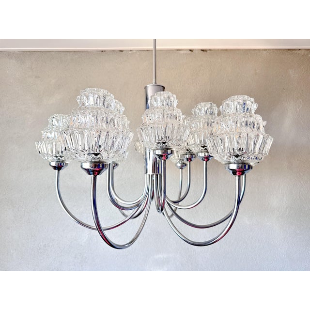 Glass Large Vintage Pendant Light, 1970s For Sale - Image 7 of 15