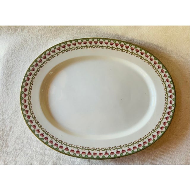Antique Royal Worcester Victorian Porcelain Serving Set — Platters & Tureen, Pink Lotus & Gold For Sale - Image 9 of 18