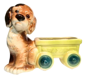 Cocker Spaniel and Wagon Planter