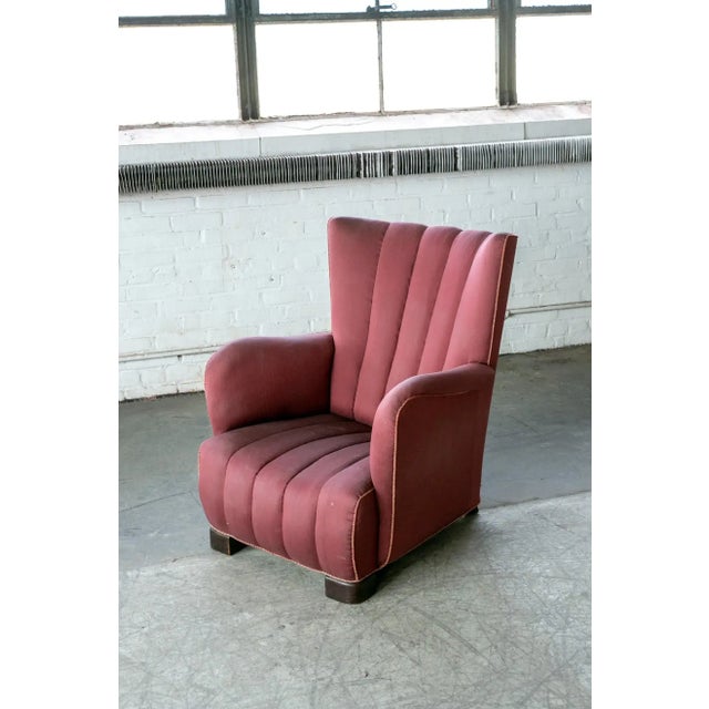 Fritz Hansen Style 1940s Danish Channel Back Lounge Chair For Sale - Image 10 of 10