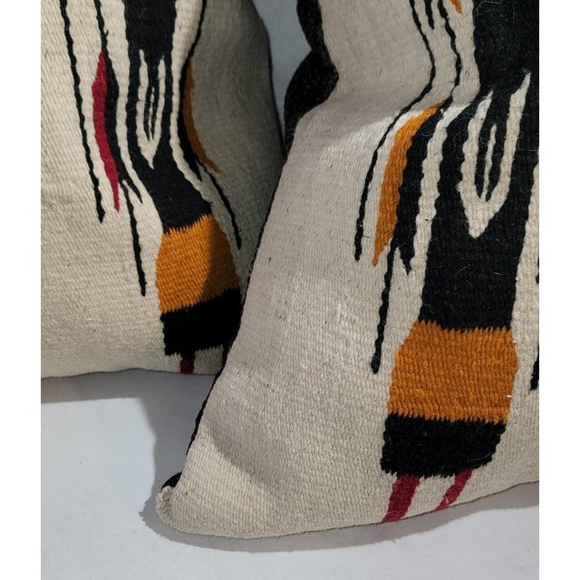 1940s Pair of Yei Woven Corn Stock Dancer Pillows For Sale - Image 4 of 5