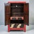 Chinese Vintage Chinese Red & Black Lacquered 2 Door Cabinet For Sale - Image 3 of 8