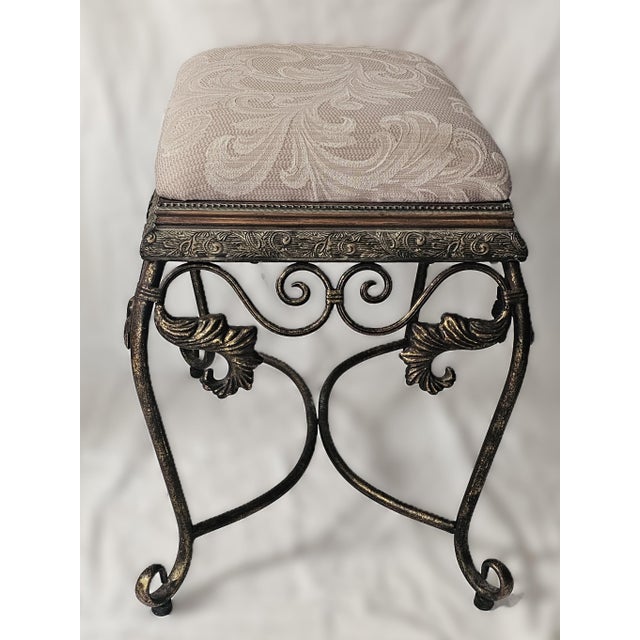 A graceful little bench with a quietly elegant presence, this vintage piece brings a touch of romance to any room. The...