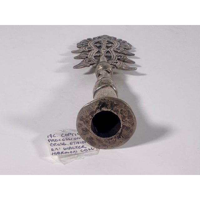 Silver Antique Ethiopian Coptic Processional Cross For Sale - Image 8 of 13