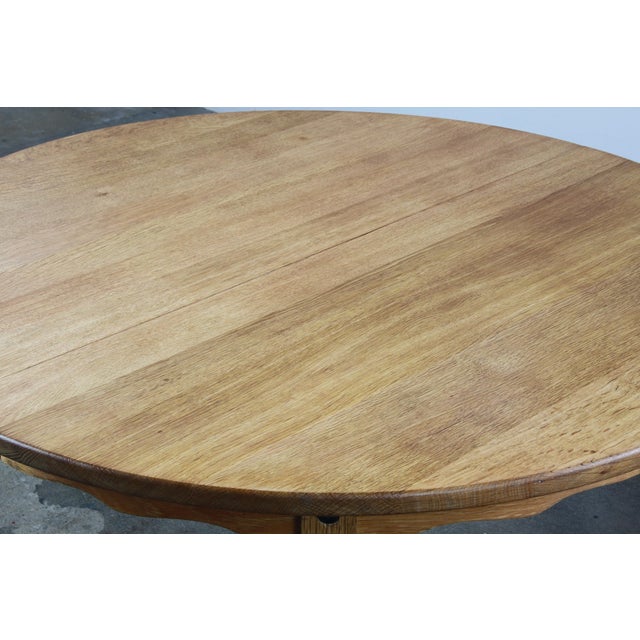 Vintage Danish Modern Round Oak Table in the style of H. Kjærnulf, 1960s For Sale - Image 10 of 13