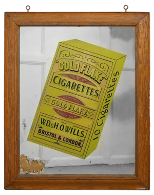 Wills Gold Flake Cigarettes Advertising Mirror, 1930s