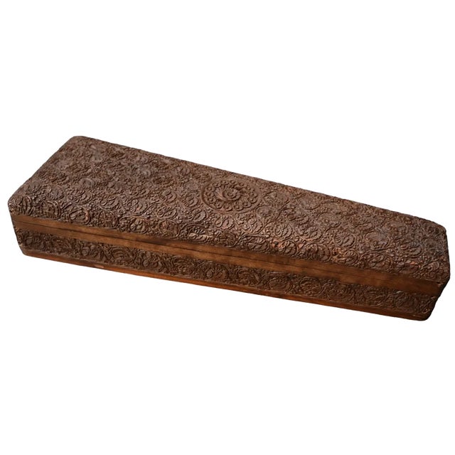 Indian Carved Wooden Storage Box For Sale