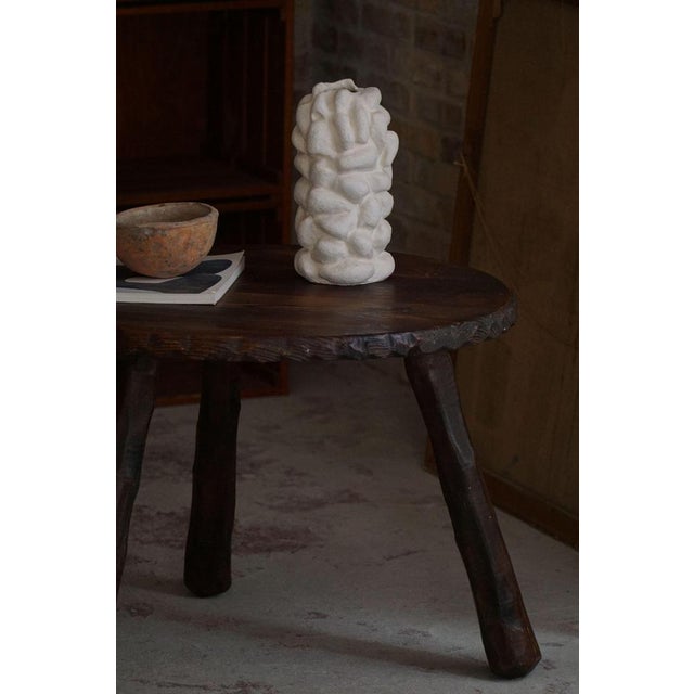 Gold Mid-Century Modern Swedish Carved Wabi Sabi Coffee Table in Pine, 1960s For Sale - Image 8 of 13