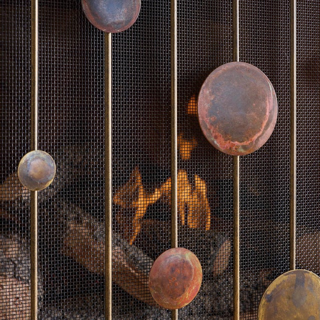 Metal Tobacco Striker Mid Century Modern Fireplace Screen For Sale - Image 7 of 9