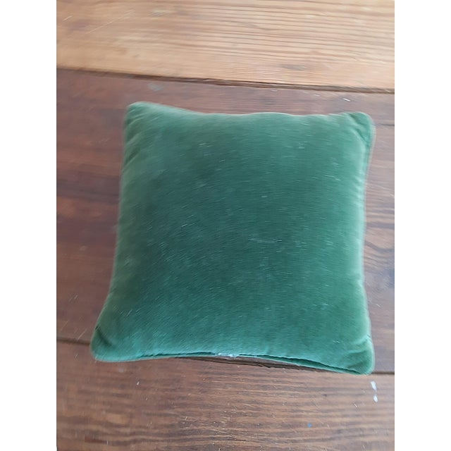 Shabby Chic Rabbit Bunny Needlepoint Velvet Pillow For Sale - Image 3 of 7