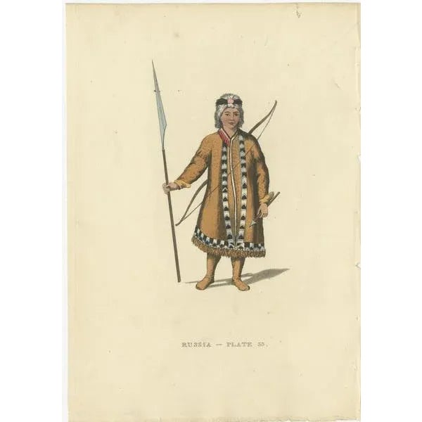 Engravings Depicting the Dress and Manners of the Yakouti Tribes in Russia, 1814, Set of 3 For Sale - Image 4 of 6