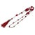 19th Century Art Nouveau Red Glass and Gilded Metal Tassel Necklace, 1890s For Sale - Image 5 of 8
