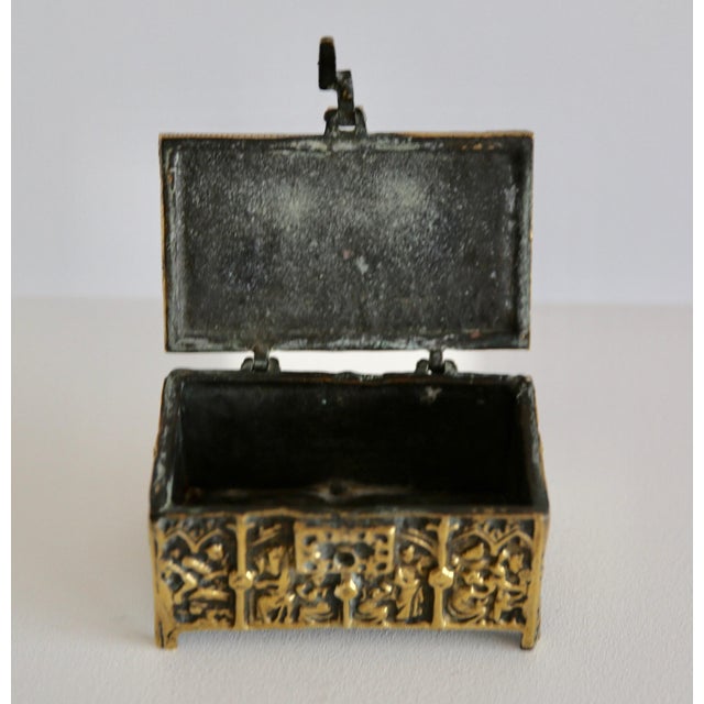 Brutalist Bronze Box with Medieval Decor, 1950s For Sale - Image 4 of 7