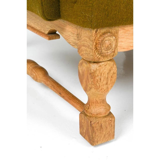 Danish Mid Century Modern High Back Lounge Chair W Straight Paddle Arms For Sale - Image 10 of 11