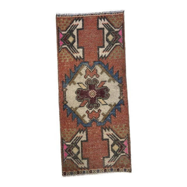 1960s Vintage Handmade Small Rug For Sale