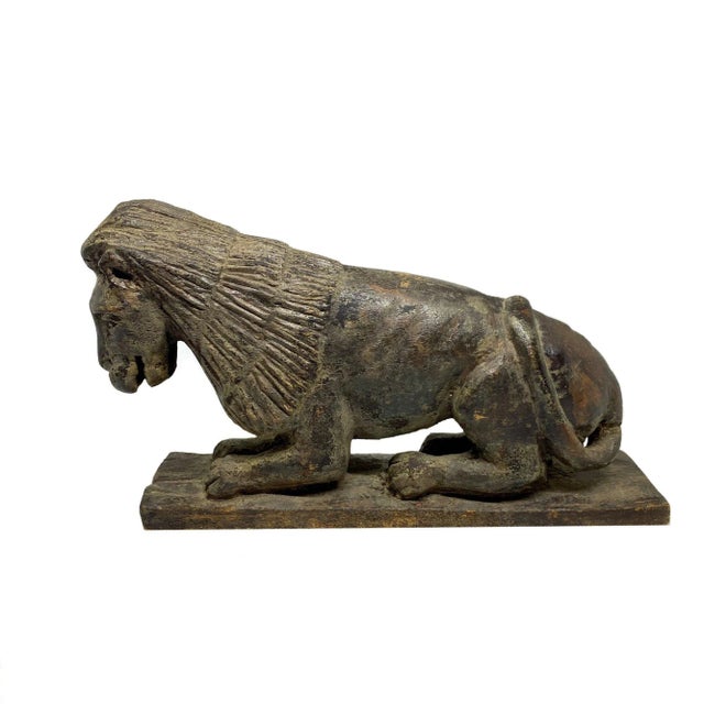 Mid 19th Century Folk Art Style Carved Wooden Lion For Sale In Charleston - Image 6 of 6