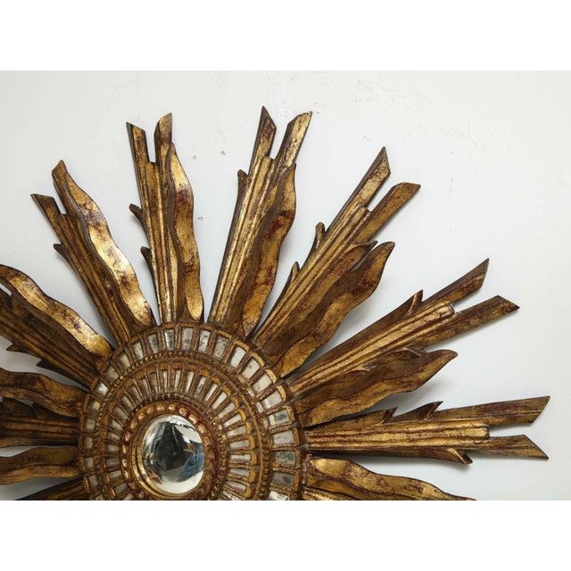 Vintage Giltwood Sunburst Mirror For Sale - Image 10 of 12