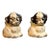 Pair Antique Hubley Cast Iron Puppo Dog Figurine Paperweights Bee on Hip Grace Drayton For Sale