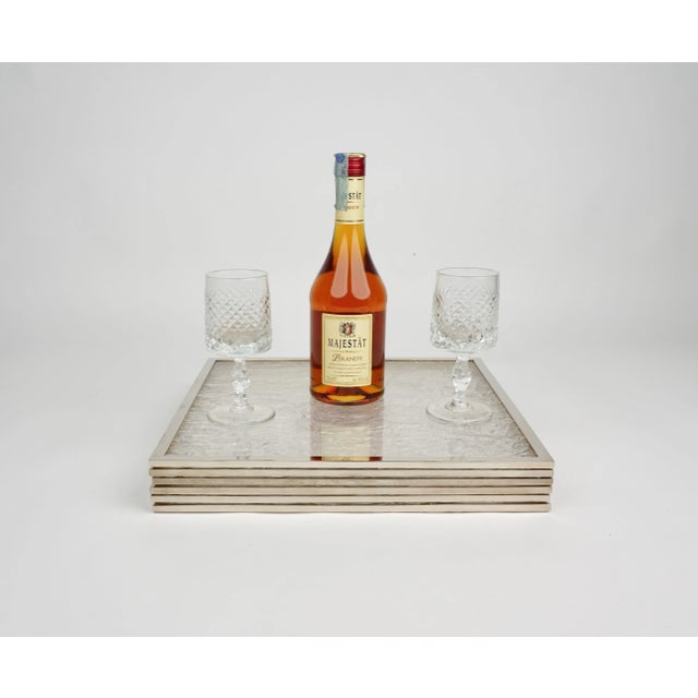 1970s Italian Acrylic Glass & Steel Placemats, 1970s, Set of 6 For Sale - Image 5 of 9