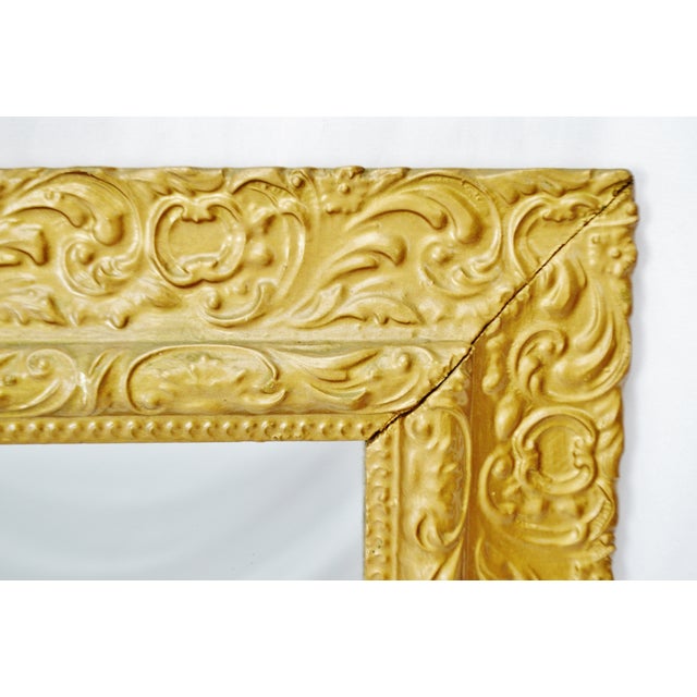 Antique Framed Carved Wood Gold Painted Square Mirror Make Fair Offer