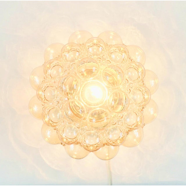 Metal Mid-Century Modern Amber Bubble Glass Flush Mount by Helena Tynell for Limburg, Germany, 1960s For Sale - Image 7 of 12