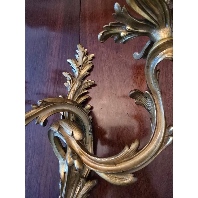 Art Nouveau Antique E F Caldwell Co Signed Bronze Pair Sconces For Sale - Image 3 of 13
