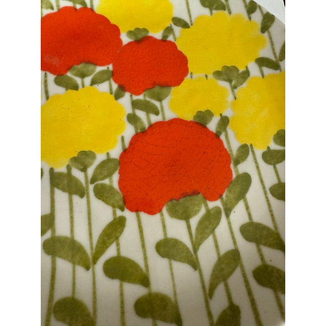 Mid 20th Century Mid-Century Ernestine Salerno Floral Plates - Set of 4 For Sale - Image 5 of 12
