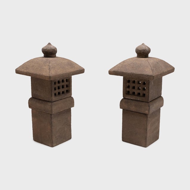 Early 21st Century Chinese Square Limestone Garden Lantern For Sale - Image 5 of 5