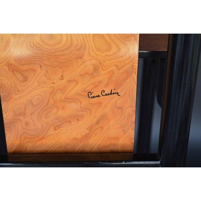 This striking set of six dining chairs is designed by legendary French fashion icon Pierre Cardin, showcasing his...