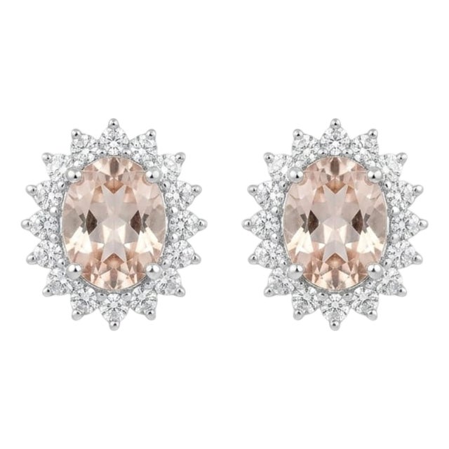 18k Gold Diamond 0.59ct Semi Stone Stud Earrings, New For Sale