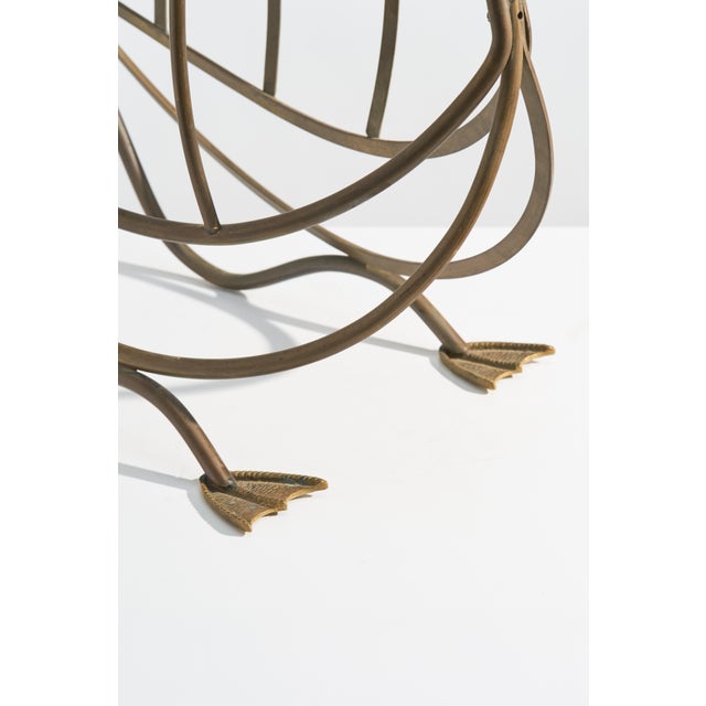 1960s 1960s Neoclassical Brass Swan Magazine Rack, Maison Jansen Style For Sale - Image 5 of 8