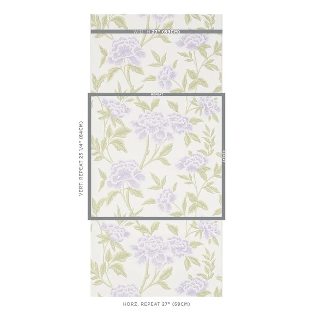 A scattering of tiny dots enlivens Whitney Floral’s blossoms, giving the large-scale Chinoiserie-inspired wallpaper a...