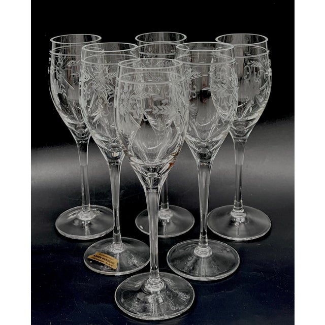 Antique 19th Century Lead Crystal Hand-Cut Sherry Goblets, England, Set of 6 For Sale - Image 16 of 16