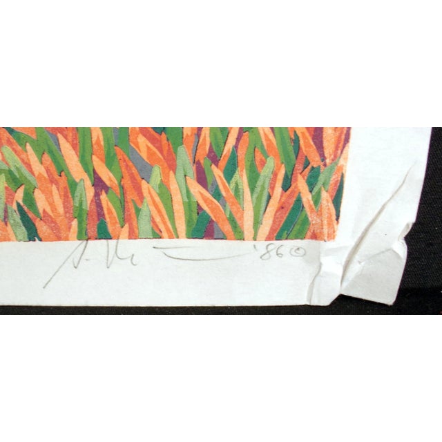 Impressionist 1986 Gordon Mortensen "Monastery Beach" Hand Signed Numbered Woodcut For Sale - Image 3 of 6