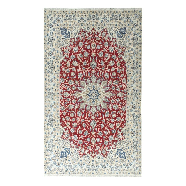 Hand-Knotted Nain 9LA Oriental Rug with Silk Content ​ For Sale - Image 13 of 13