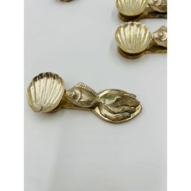 Set of 12, Buccellati Style Italian Silvered Fish / Shell Form Individual Salts For Sale - Image 9 of 10