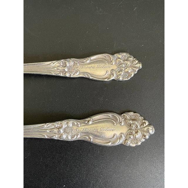 Reed & Barton 2 Antique 1901 the Brown Palace Hotel Reed & Barton Tiger Lily Advertising Spoons For Sale - Image 4 of 9