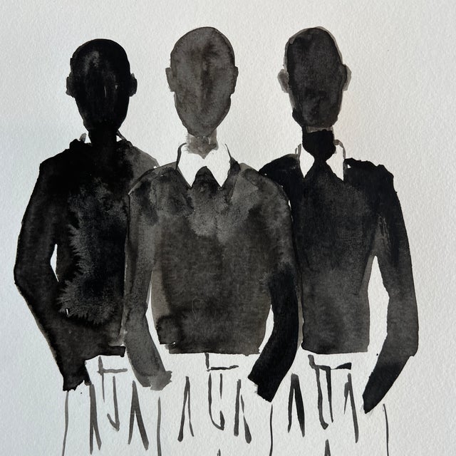 Original Ink Wash on Paper Artist: Jo Baskerville Unframed works on paper comes with signature and COA BIO: 1968,...
