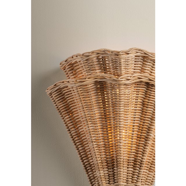 Textile Hudson Valley Lighting Arverne 11 in. 2 Light Wall Sconce Gold Leaf Finish For Sale - Image 7 of 8