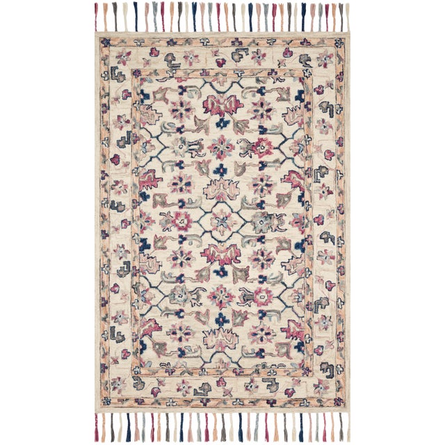 Loloi Rugs Elka Rug, Ivory / Multi - 1'6"x1'6" For Sale