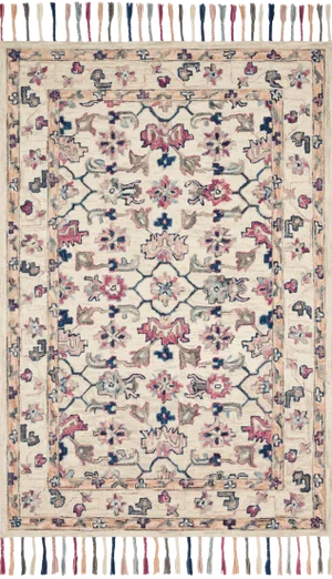 Loloi Rugs Elka Rug, Ivory / Multi - 1'6"x1'6"