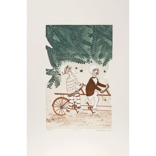 Rustic Mireille Kramer, Lovers I, Etching For Sale - Image 3 of 3