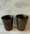 Pair of vintage handmade brass lassi cups with etched designs of warriors or dancers. Beautiful patina from time and use,...