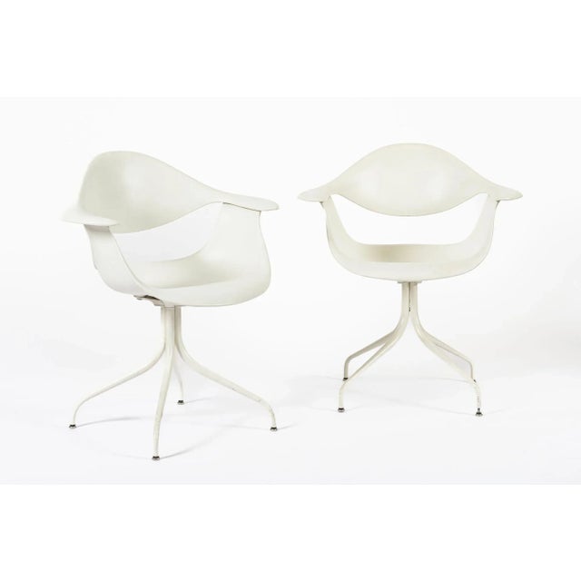 Herman Miller White Mid Century Swag Chairs by George Nelson for Herman Miller For Sale - Image 4 of 13