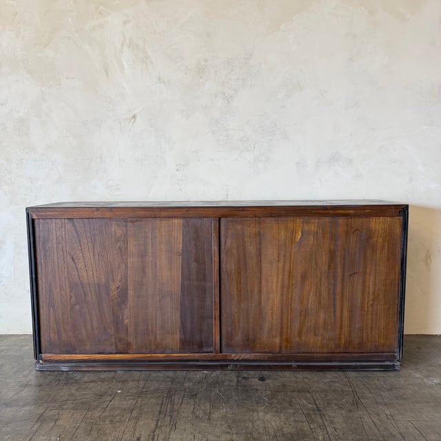 Reeded Credenza in Weathered Black Cabinet For Sale - Image 17 of 18