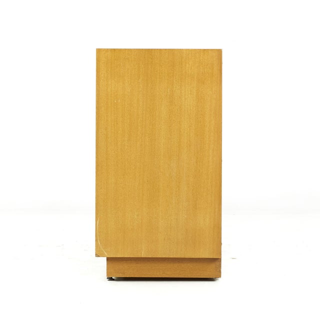 Harvey Probber Mid Century Bleached Mahogany and Cane Front Sliding