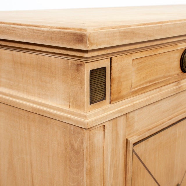 Tan Antique French Louis XVI Style Bleached Cherrywood Enfilade Buffet For Sale - Image 8 of 18